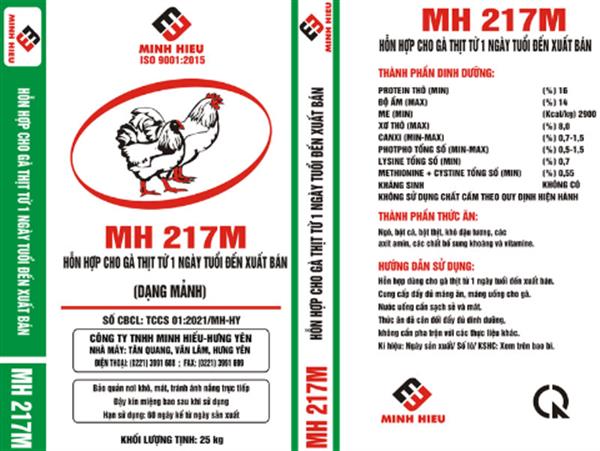 Hỗn hợp cho gà thịt từ 1 ngày tuổi đến xuất bán - MH217M