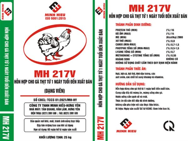 Hỗn hợp cho gà thịt từ 1 ngày tuổi đến xuất bán - MH217V