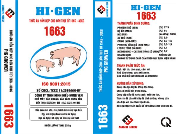 Thức ăn hỗn hợp cho lợn thịt từ 15kg đến 30kg - 1663
