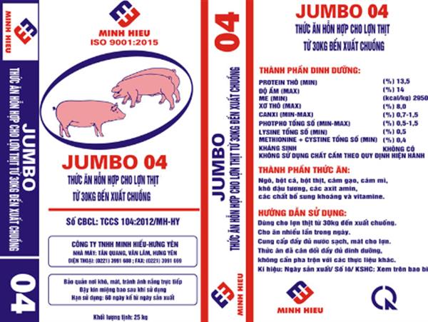 Thức ăn hỗn hợp cho lợn thịt từ 30kg đến xuất chuồng - JUMBO 04